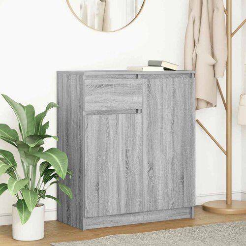 vidaXL Komoda s predalom siva sonoma 71x35x84 cm inženirski les Cene