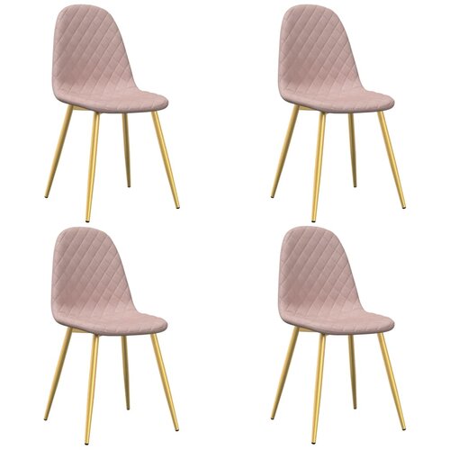 Maison Chic Jedilni stoli - Vzorci stoli 4 kosi roza žamet A862, (22032426) Cene