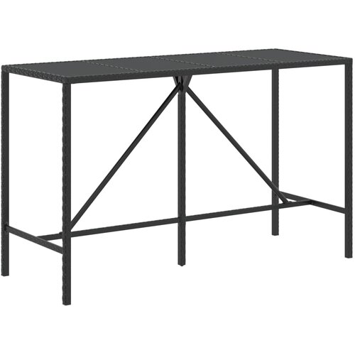 vidaXL Barska miza s stekleno ploščo črna 180x70x110 cm poli ratan, (20665524) Cene