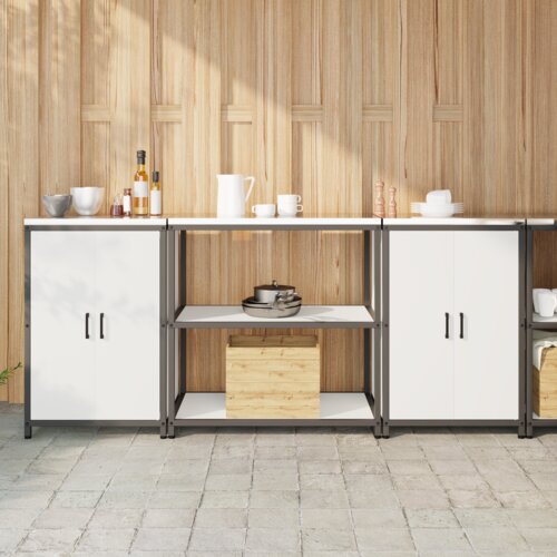 vidaXL Kuhinjski set za shranjevanje 3 pcs Bela 210 x 50 x 92 cm Cene