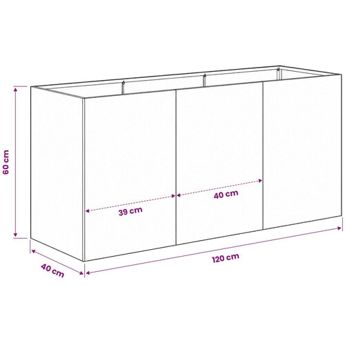  Vrtna saksija Srebrna 120 x 40 x 60 cm Nehrđajući čelik Slike