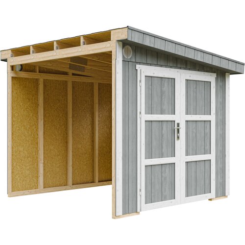Timbela Vrtna hišica vrhunske kakovosti 5,9 m² - V231x248x294 cm - Brez tal in stranske stene - M938B-CAVERN STEEL, (5000117247) Cene