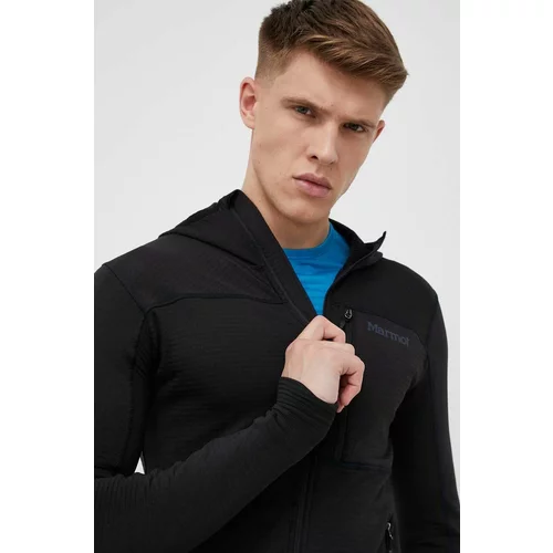 Marmot Športni pulover Preon črna barva, s kapuco