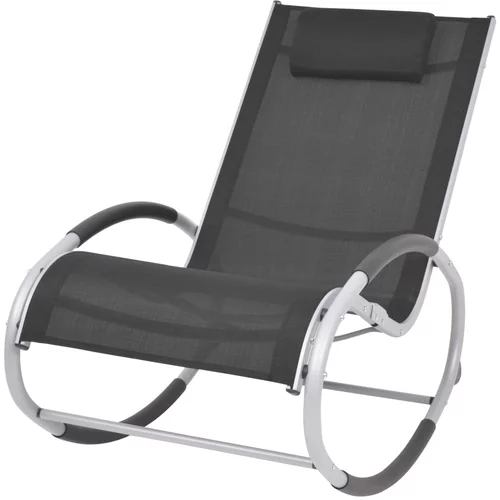 vidaXL Vrtna stolica za ljuljanje od tekstilena crna