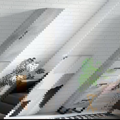 vidaXL Visoka komoda siva betona 34 5x34x180 cm od konstruiranog drva Cene
