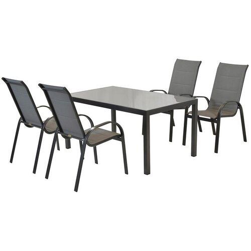 Gardenson vrtna garnitura amalfi aluminij barve grafita, siva Slike