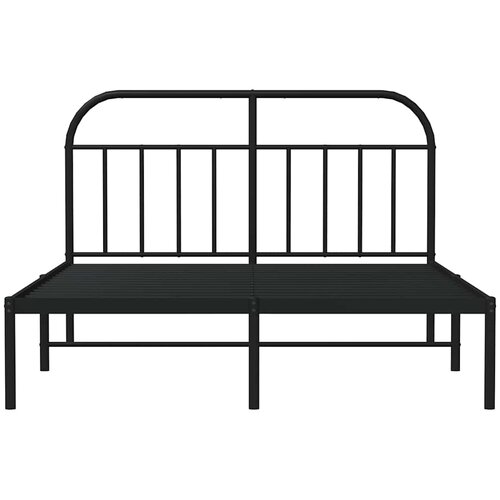  Metalni okvir za krevet s uzglavljem crni 150x200 cm Slike