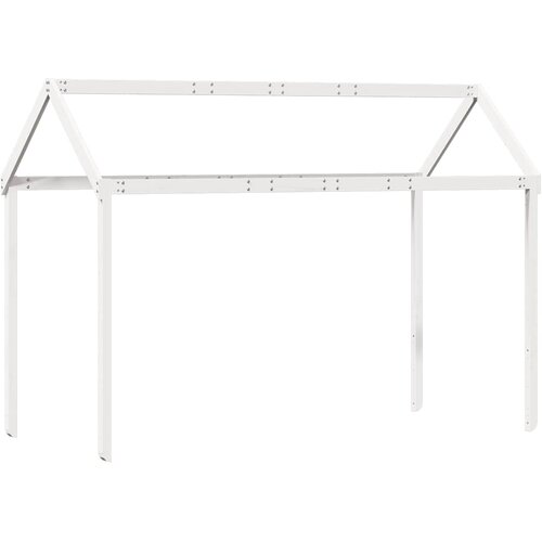  Visoki krevet s krovom bijeli 90 x 190 cm od masivne borovine Slike