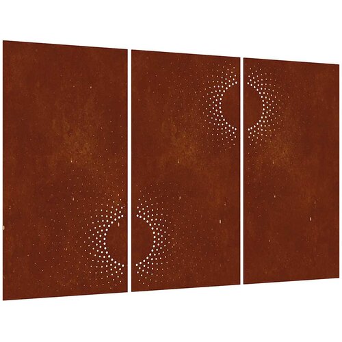  Vrtni zidni ukrasi 3 kom 105x55 cm čelik COR-TEN uzorak sunca Slike