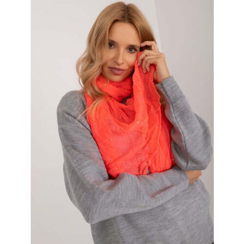 Fashion Hunters Fluo pink women's scarf with appliqués Slike