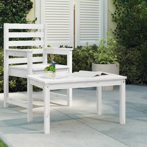 vidaXL Vrtni stol bijeli 82 5 x 50 5 x 45 cm od masivne borovine Cijene