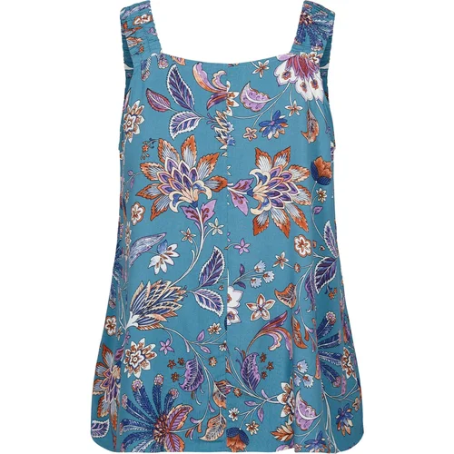 Zizzi Top 'Bella' dimno modra / svetlo rjava / svetlo lila / bela
