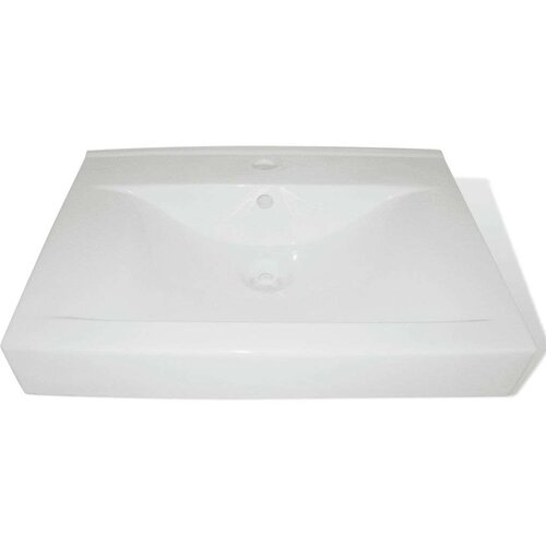  Keramični umivalnik pravokoten bel z odprtino za pipo 60x46 cm, (21409210) Slike
