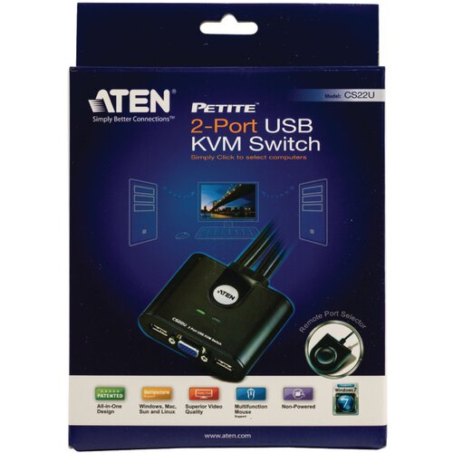 Nedis CS22U-AT * ATEN 2-port USB KVM switch sa kablovima (2899) Cene