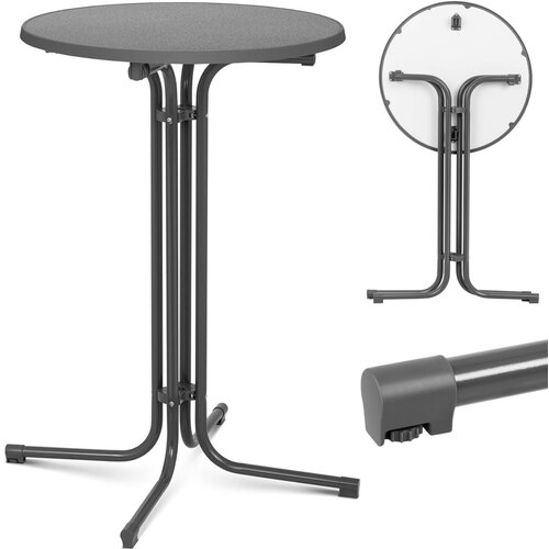 Royal Catering miza, okrogla, visoka, zložljiva barska miza, dia. 70 cm vi&amp;scaron;ina 110 cm siva, (21098128) Slike