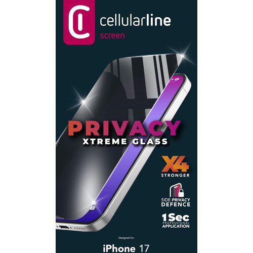 Cellular Line Za&amp;scaron;čitno steklo Xtreme Glass PRIVACY - Apple iPhone 17, (5000177535) Slike