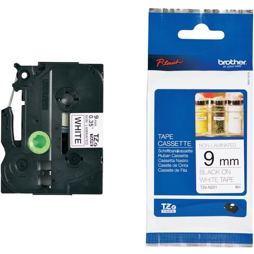  Trak p-touch tzen-221 bel/črn 9mm BROTHER Cene