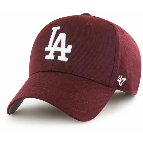 47 Brand Kapa s šiltom Los Angeles Dodgers B-MVP12WBV-KMA Bordo rdeča