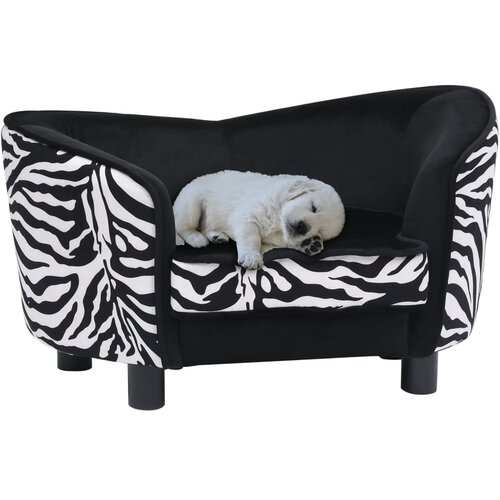 VidaXL Sofa za pse crna 68 x 38 x 38 cm pli&amp;scaron;ana Slike