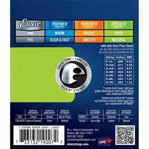 Elixir Žice za električnu sedmožičanu gitaru 19007 Coated, Optiweb Slike