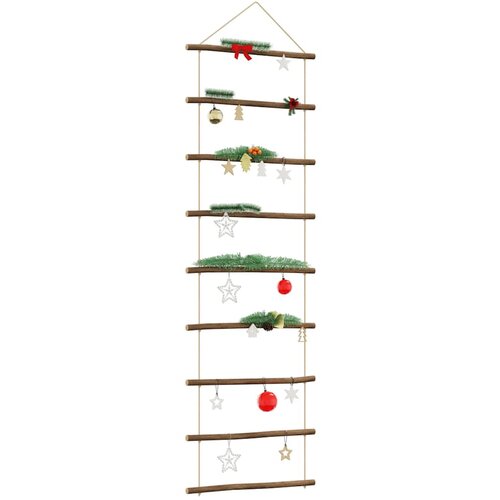 VidaXL Zidni ukras u obliku ljestava 50x150 cm prirodna grana Slike