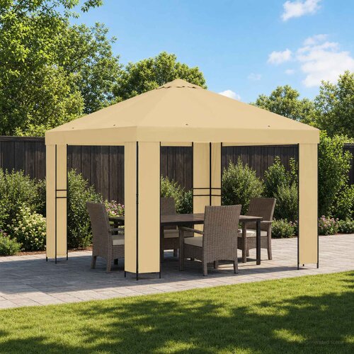 Gazebo 3 x 3 m Krem Poliester i čelik 190 gsm Cijene