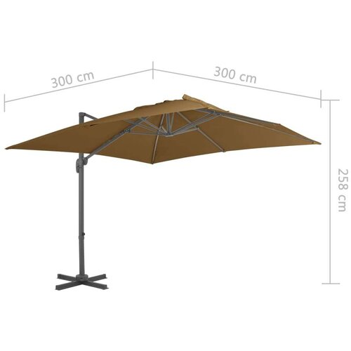  Konzolni suncobran s aluminijskom &amp;scaron;ipkom 300 x 300 cm bež Slike