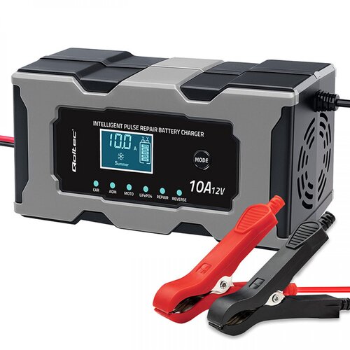 Qoltec Inteligentni mikroprocesorski polnilnik 12V / 10A z LCD zaslonom in funkcijo popravila Slike