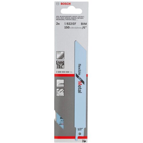 Bosch list univerzalne testere S 922 EF Flexible for Metal - pakovanje 2 komada - 2608656038 Slike