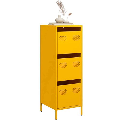vidaXL Visoka omara gorčično rumena 39x35x103,5 cm jeklo Cene