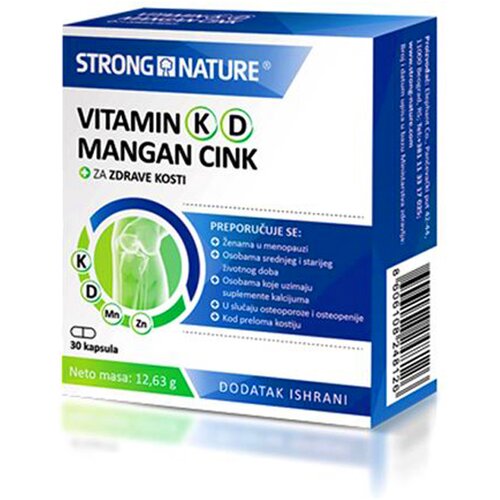 Strong Nature vitamin k d mangan cink 30 kapsula