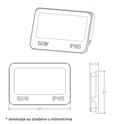 Dawn LED REFLEKTOR GN-FL913-50W CCT 5000lm 110&amp;deg; IP66 Slike