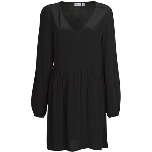 Vila Kratke obleke VIFINI L/S SHORT DRESS Črna Slike