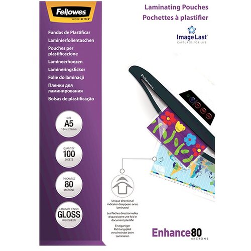 Fellowes folija za plastifikaciju 5306002 - A5 80 mic Slike