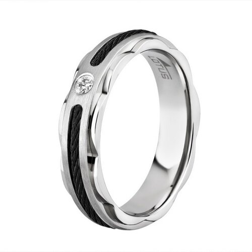 Lotus ženski Steel Rings Sajla Crni prsten od hirurškog čelika 52 Cene