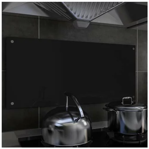  Kuhinjska zaščitna obloga črna 90x40 cm kaljeno steklo