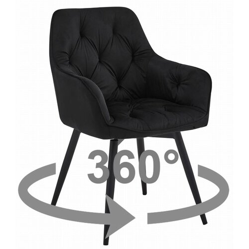  JORK360 Stolica - crni baršun / crne noge x 1 Cene