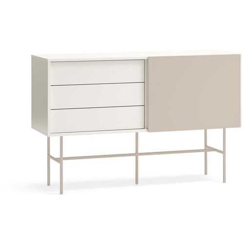 Teulat Bež/kremno bela nizka komoda z drsnimi vrati 140x91 cm Nube &amp;ndash; Slike