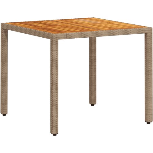  Vrtni stol bež 90 x 90 x 75 cm od poliratana i bagremovog drva Slike