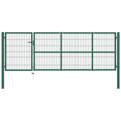  Vrtna ograda s stupovima 350x100 cm Čelična Zelena Cijene