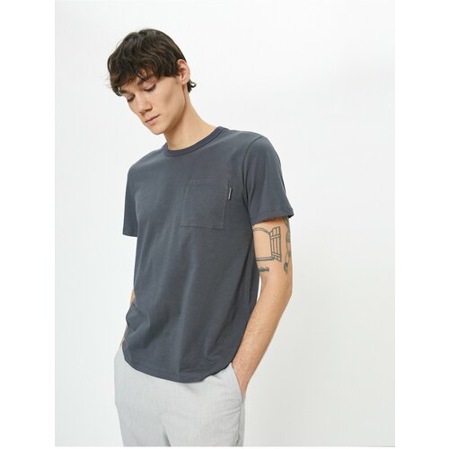 Koton Crew Neck T-Shirt Pocket Detailed Short Sleeve Cotton Slike