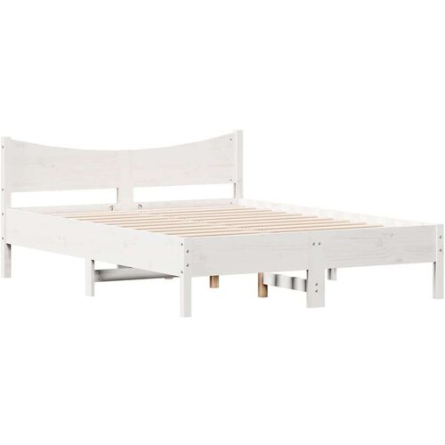 VidaXL okvir za krevet bijeli 120 x 200 cm od masivne borovine Slike