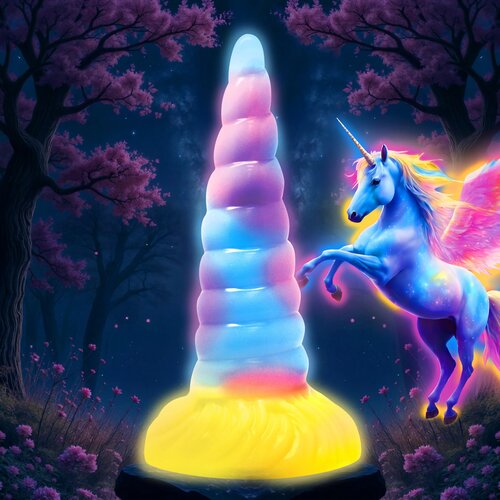 Creature Cocks Unicorn Glow-in-the-Dark Vibrating Silicone Dildo Slike