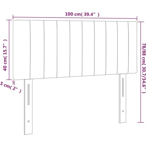  LED uzglavlje tamnosivo 100x5x78/88 cm od tkanine Slike