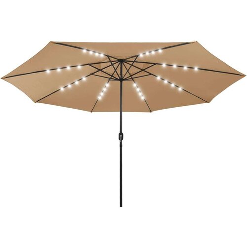  Vrtni suncobran LED s metalnim stupom 400 cm smeđe-sivi Slike