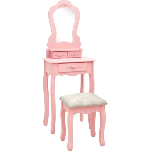  Mizica za ličenje s stolčkom roza 50x59x136 cm les pavlovnije