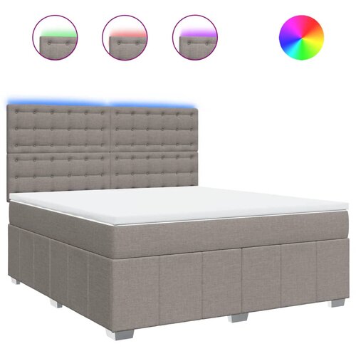 vidaXL Box spring postelja z vzmetnico taupe 180x200 cm blago, (21310959) Cene