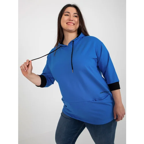 Fashion Hunters Dark blue plus size hoodie