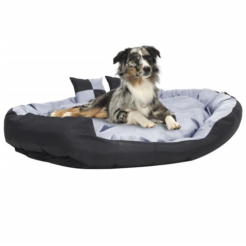 vidaXL Dvostrani perivi jastuk za pse sivo-crni 150 x 120 x 25 cm Cijene