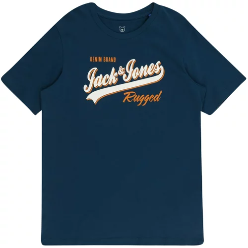 Jack & Jones Majica mornarska / oranžna / naravno bela